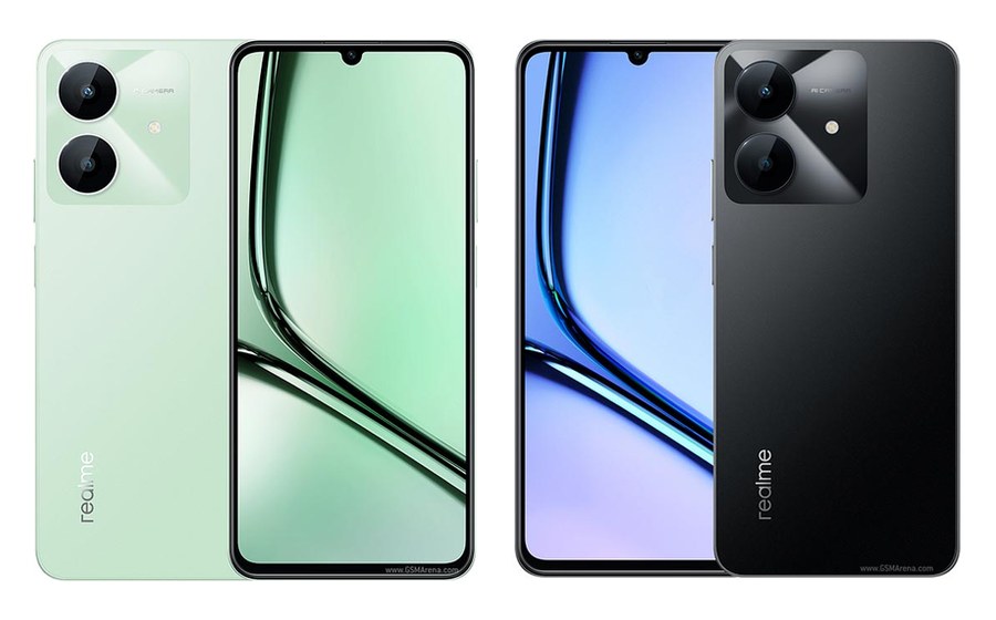 realme NOTE 60X, front and back